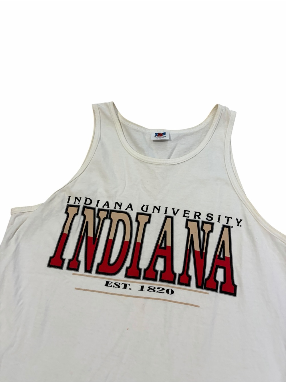 VTG Indiana University Spell Out Tank Top Men’s XL White 90s USA Made College